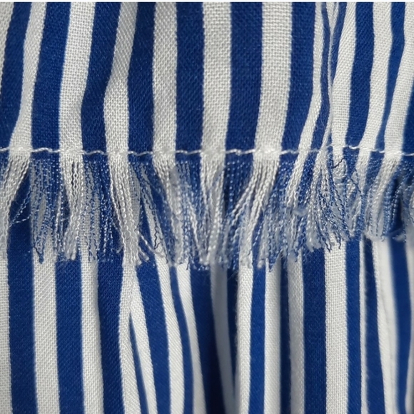 COPY - EUC Aerie Smocked Blue & White Striped Tiered Skirt XL - Picture 5 of 8